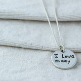 Handwriting Necklace - Fine Silver Link